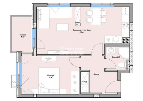 Mieszkanie na sprzedaż - Западен, Гребна база/Zapaden, Grebna baza Пловдив/plovdiv, Bułgaria, 77 m², 109 813 USD (422 780 PLN), NET-99797696