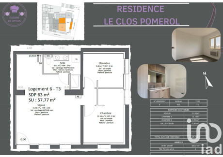 Mieszkanie na sprzedaż - Libourne, Francja, 58 m², 228 915 USD (949 998 PLN), NET-103273799