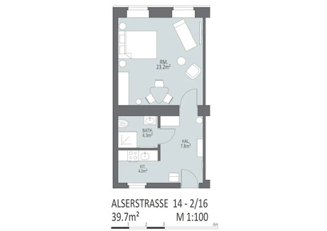 Mieszkanie do wynajęcia - Alser Straße Vienna, Austria, 39 m², 1631 USD (6375 PLN), NET-101300574