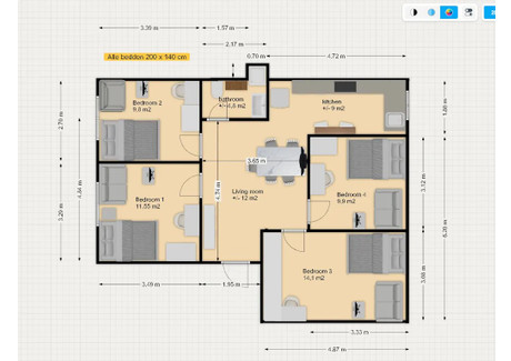 Mieszkanie do wynajęcia - Calle Gomera Valencia, Hiszpania, 70 m², 590 USD (2377 PLN), NET-96264584