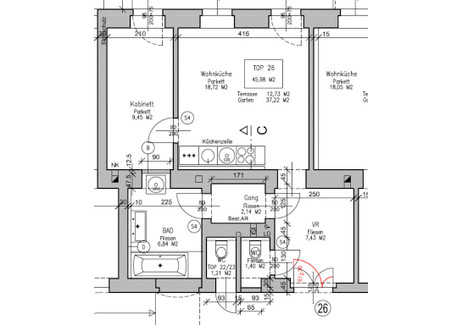 Mieszkanie do wynajęcia - Koppstraße Vienna, Austria, 46 m², 2196 USD (8454 PLN), NET-96637382