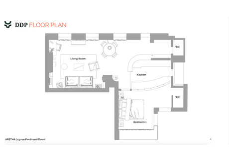 Mieszkanie do wynajęcia - Rue Ferdinand Duval Paris, Francja, 66 m², 4400 USD (17 642 PLN), NET-97916088