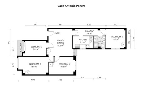 Mieszkanie do wynajęcia - Calle Antonio Ponz Valencia, Hiszpania, 70 m², 542 USD (2216 PLN), NET-99942543