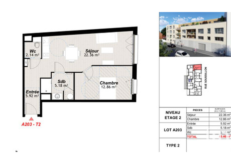 Mieszkanie na sprzedaż - Reims, Francja, 48 m², 249 964 USD (1 037 352 PLN), NET-95567361