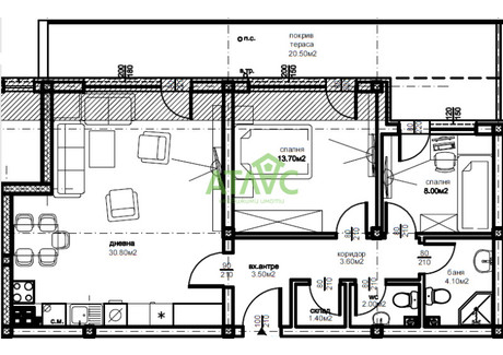 Mieszkanie na sprzedaż - Южен/Iujen Пловдив/plovdiv, Bułgaria, 110 m², 97 998 USD (375 331 PLN), NET-98915146