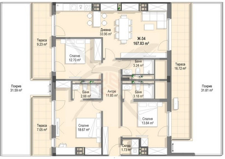 Mieszkanie na sprzedaż - Кръстова вада/Krastova vada София/sofia, Bułgaria, 261 m², 408 059 USD (1 673 044 PLN), NET-101910983