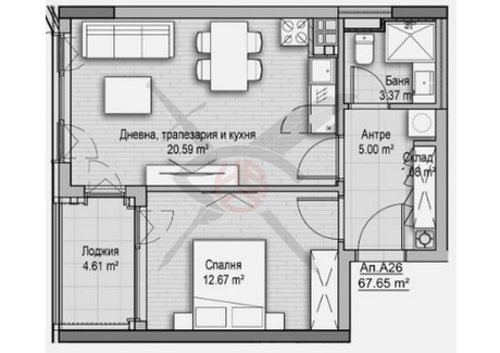 Mieszkanie na sprzedaż - Хладилника/Hladilnika София/sofia, Bułgaria, 68 m², 150 945 USD (618 876 PLN), NET-102482584