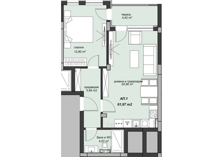 Mieszkanie na sprzedaż - Христо Смирненски/Hristo Smirnenski Пловдив/plovdiv, Bułgaria, 76 m², 81 328 USD (312 299 PLN), NET-88834081