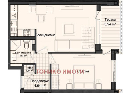 Mieszkanie na sprzedaż - Кършияка, бул. 'Северен'/Karshiaka, bul. 'Severen' Пловдив/plovdiv, Bułgaria, 77 m², 75 715 USD (290 746 PLN), NET-92975420