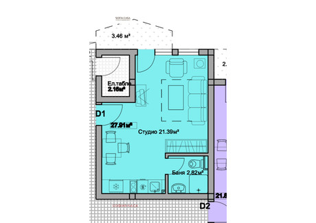 Mieszkanie na sprzedaż - с. Нови хан/s. Novi han София/sofia, Bułgaria, 40 m², 50 711 USD (207 409 PLN), NET-102272742