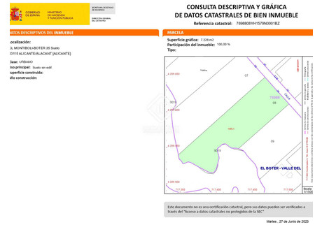 Działka na sprzedaż - Alicante, Hiszpania, 7228 m², 313 336 USD (1 206 342 PLN), NET-90061418