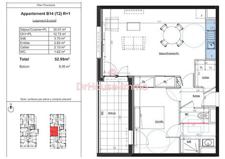 Mieszkanie na sprzedaż - Retiers, Francja, 52,98 m², 205 219 USD (851 658 PLN), NET-103267199