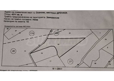 Działka na sprzedaż - с. Осеново/s. Osenovo Варна/varna, Bułgaria, 4311 m², 4987 USD (20 447 PLN), NET-103037529